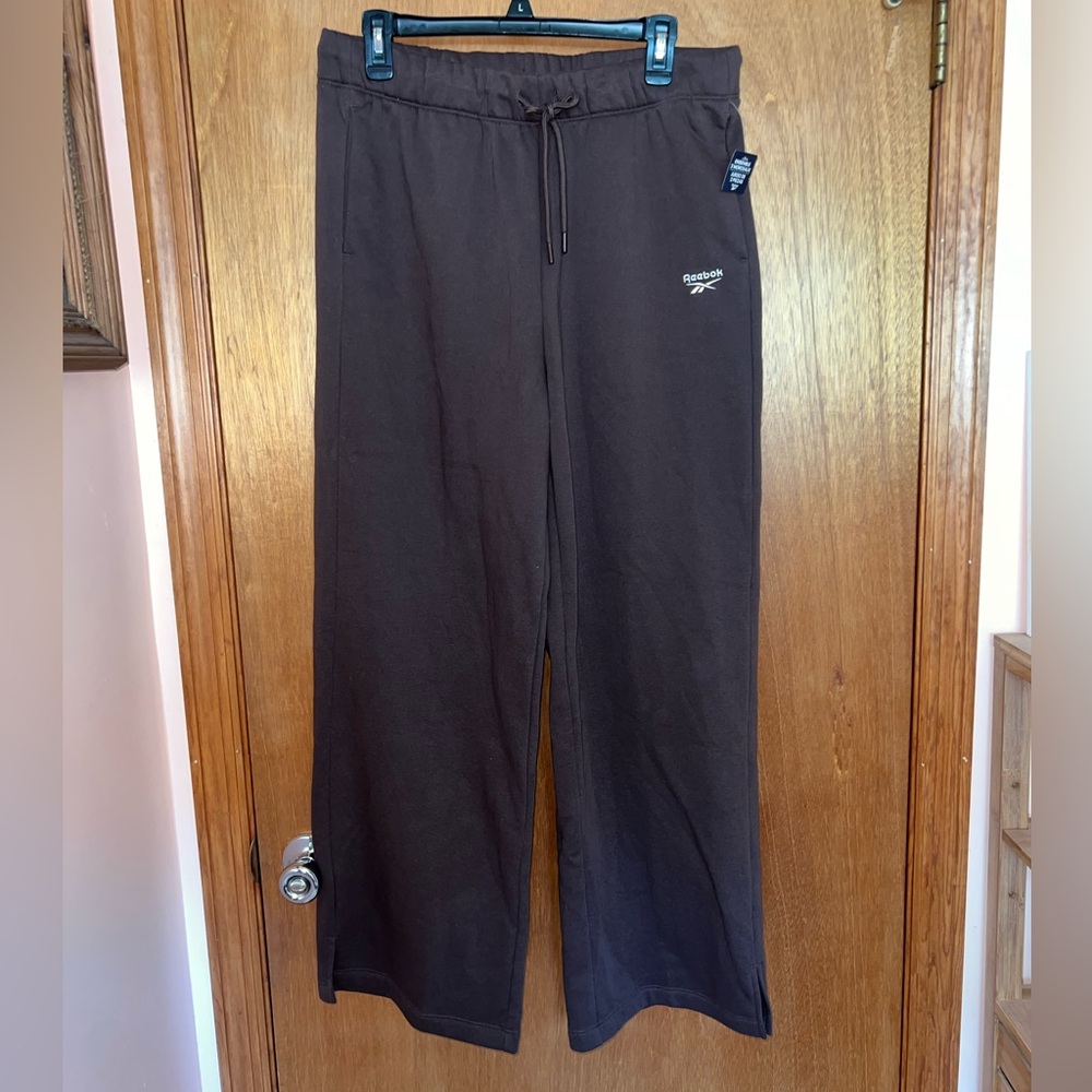 NWT Reebok chocolate brown wide leg sweatpants